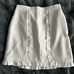 Club Monaco Like-New Elegant Cream Ruffle Mini Skirt